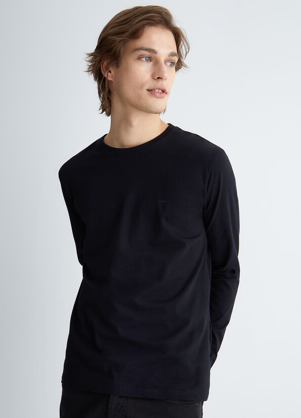 T Shirts Liu Jo Long Sleeve Homme Noir | BHZ-437891