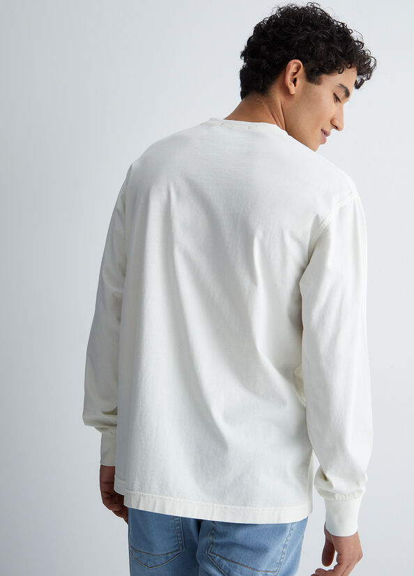 T Shirts Liu Jo Long-Sleeved Homme Blanche | RXH-623819