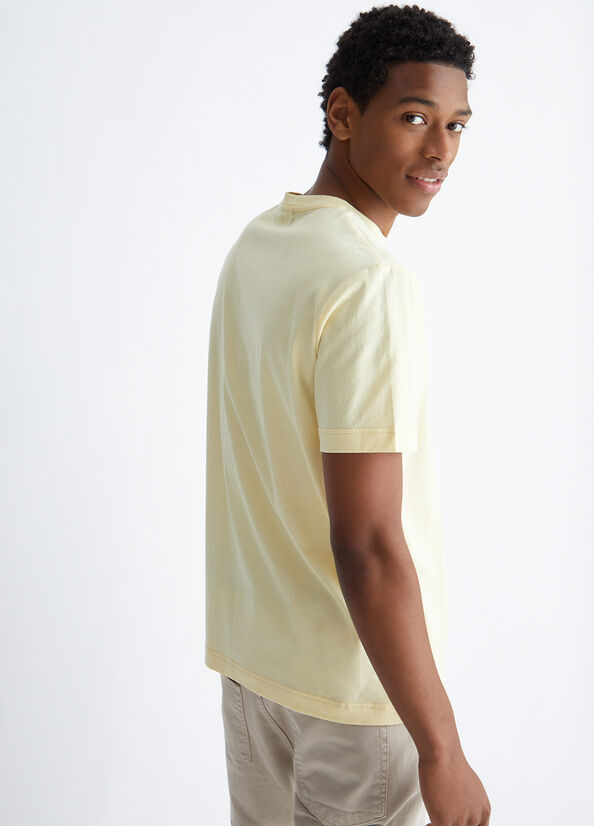 T Shirts Liu Jo Silk Blend Homme Jaune Clair | AWT-683415