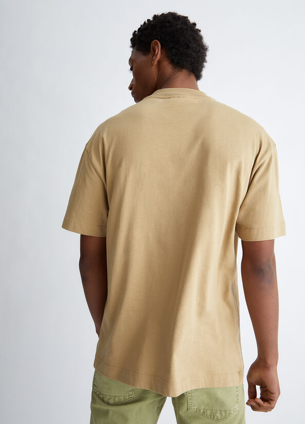 T Shirts Liu Jo With Logo Homme Beige | HUO-689725