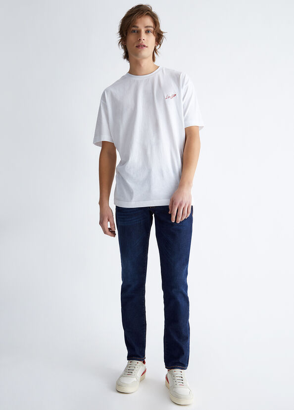 T Shirts Liu Jo With Logo Homme Blanche | BRW-017296