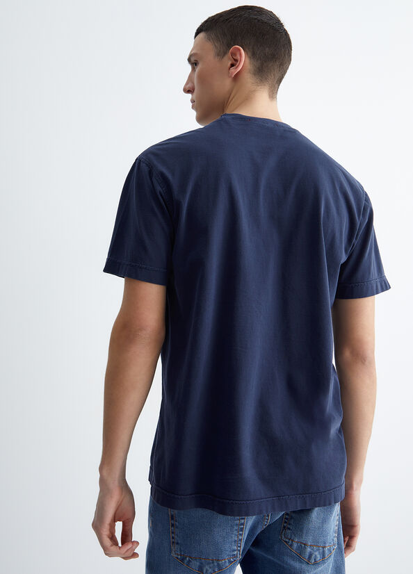 T Shirts Liu Jo With Logo Homme Bleu Foncé | ICE-163285