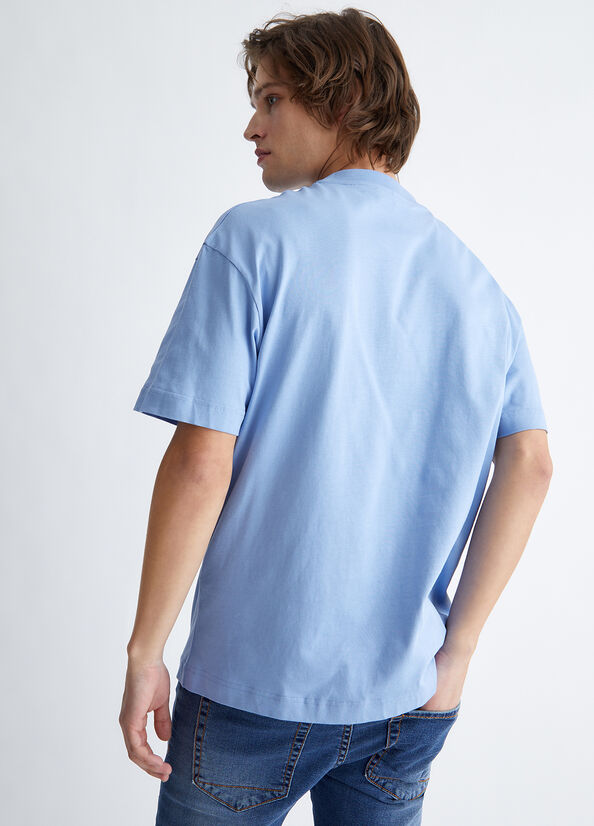 T Shirts Liu Jo With Logo Homme Bleu | HDK-379201