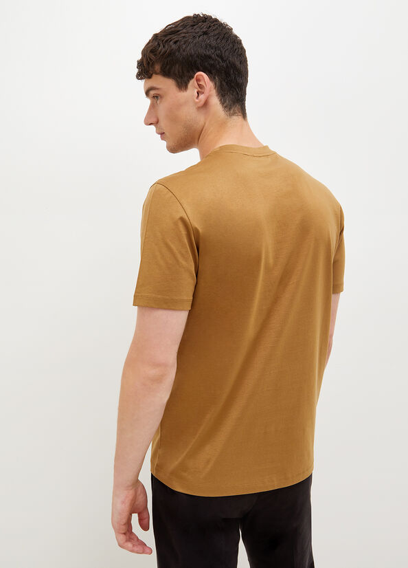 T Shirts Liu Jo With Logo Homme Marron | CIV-125934