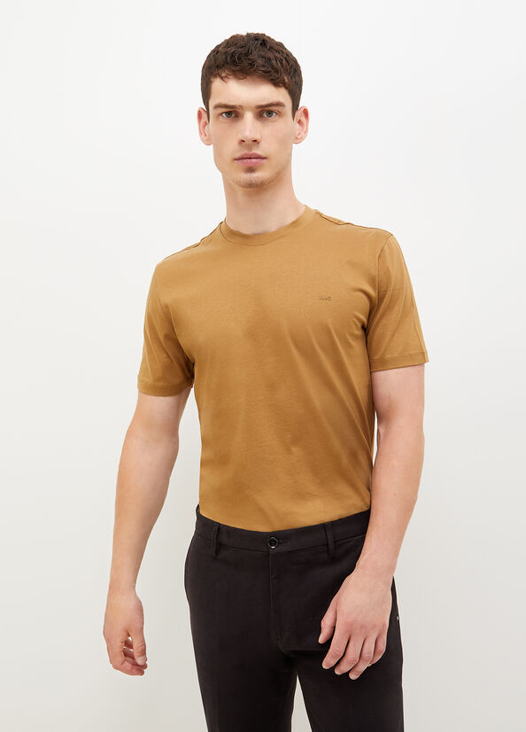 T Shirts Liu Jo With Logo Homme Marron | CIV-125934