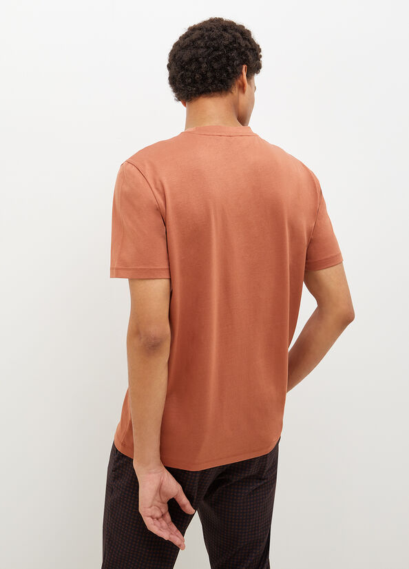 T Shirts Liu Jo With Logo Homme Marron | KUA-471860