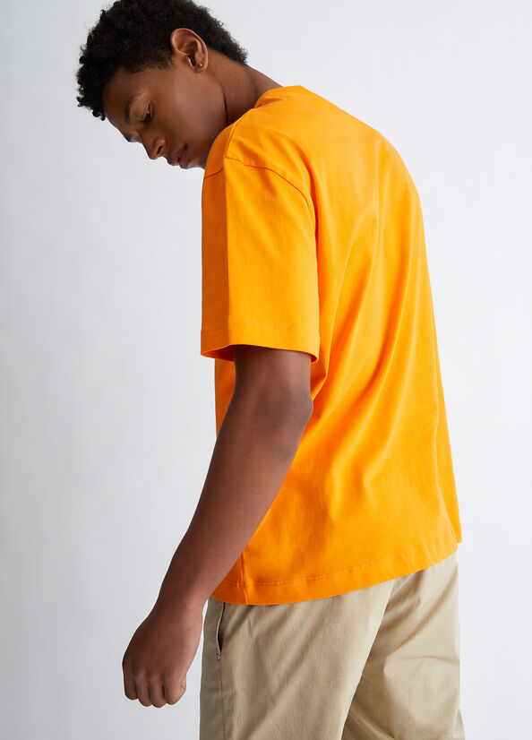 T Shirts Liu Jo With Logo Homme Orange | XYJ-985420