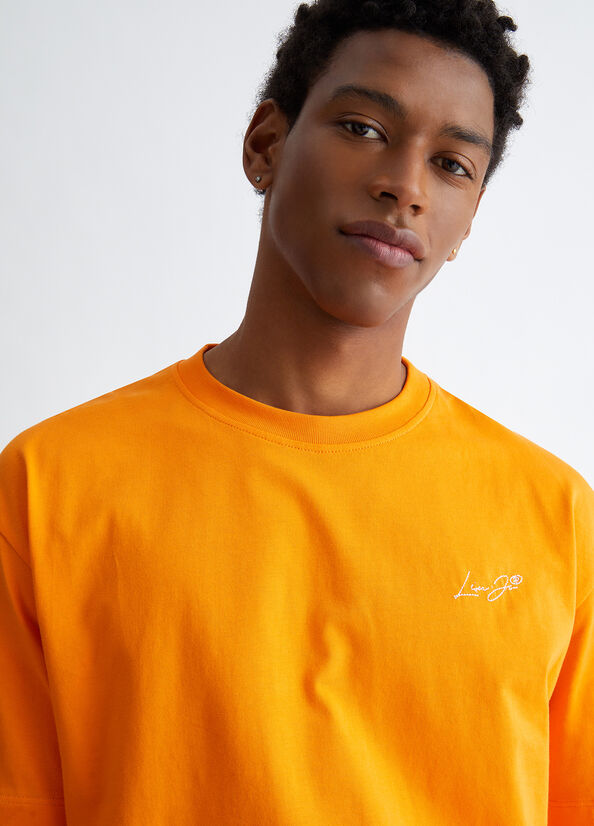 T Shirts Liu Jo With Logo Homme Orange | XYJ-985420