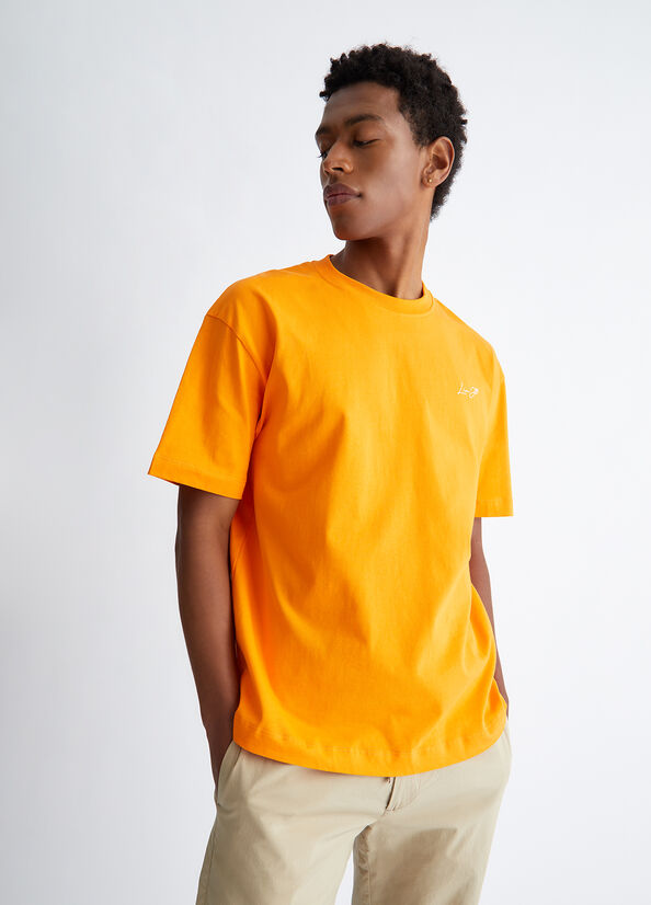 T Shirts Liu Jo With Logo Homme Orange | XYJ-985420