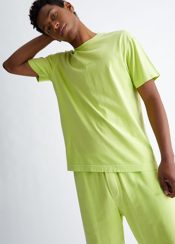 T Shirts Liu Jo With Logo Homme Vert Clair | RPI-750416