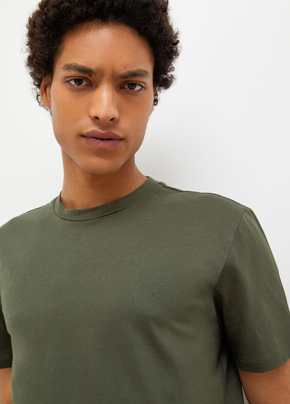 T Shirts Liu Jo With Logo Homme Vert | YIT-165379