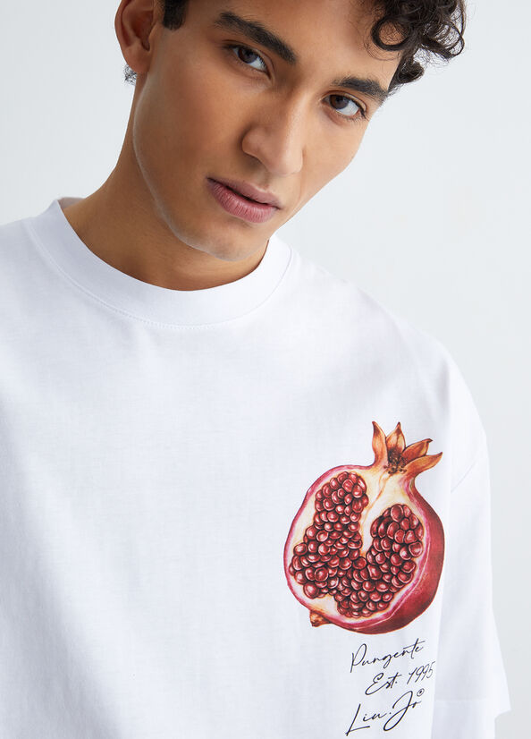 T Shirts Liu Jo With Pomegranate Homme Blanche | EGM-160435