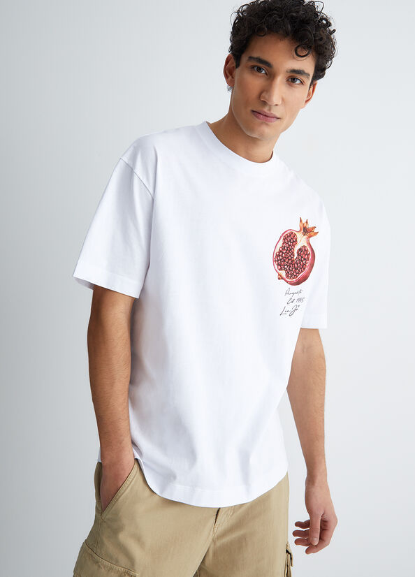 T Shirts Liu Jo With Pomegranate Homme Blanche | EGM-160435