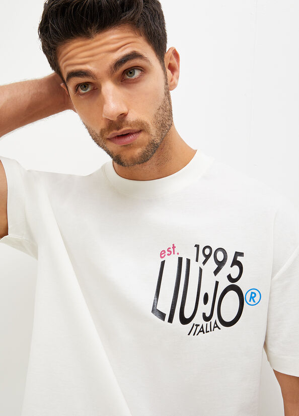 T Shirts Liu Jo With Print Homme Blanche | ENV-136485