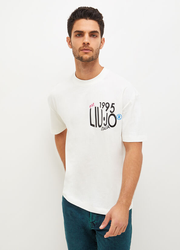 T Shirts Liu Jo With Print Homme Blanche | ENV-136485