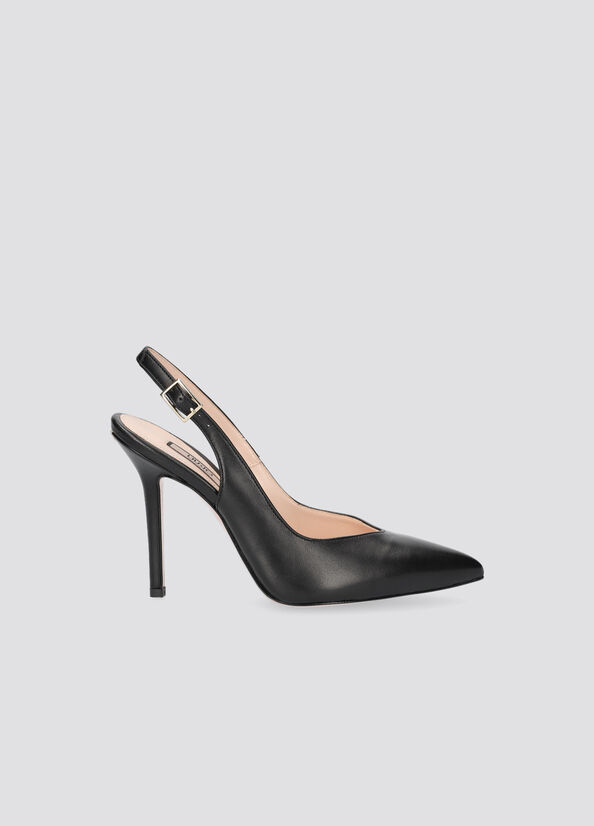 Talons Hauts Liu Jo Cuir Slingback Femme Noir | TEU-253849