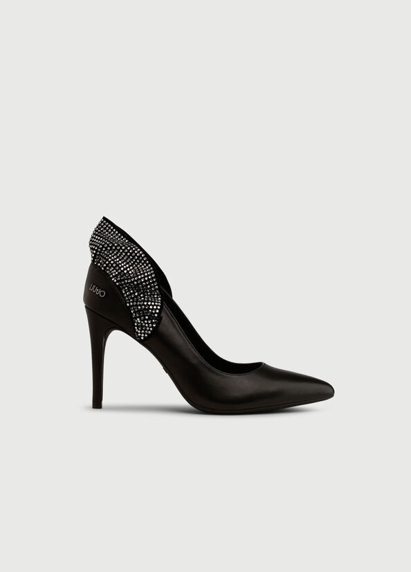 Talons Hauts Liu Jo Cuir With Ruching Femme Noir | INC-082394