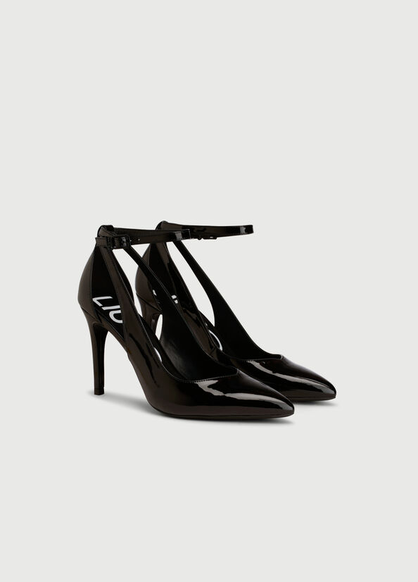 Talons Hauts Liu Jo Vernis Cuir Femme Noir | WKJ-896741