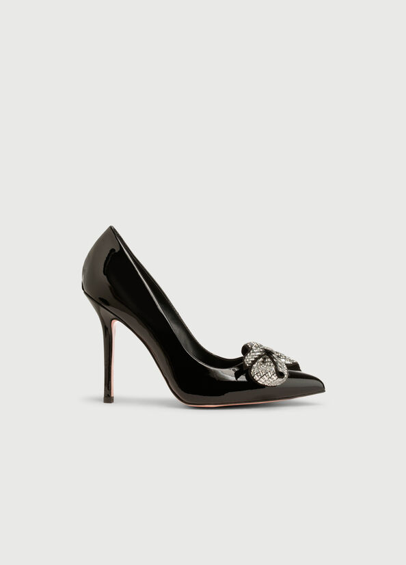 Talons Hauts Liu Jo Vernis Cuir With Bow Femme Noir | KDR-580736