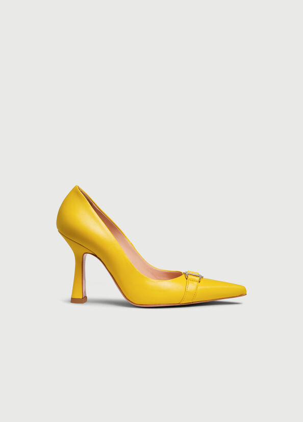 Talons Hauts Liu Jo With Jewel Logo Femme Jaune | VNW-158760