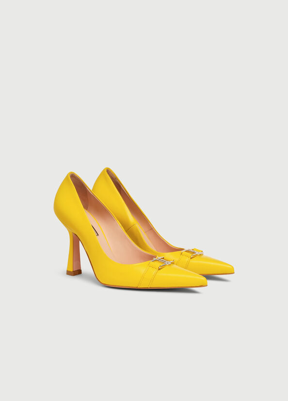 Talons Hauts Liu Jo With Jewel Logo Femme Jaune | VNW-158760