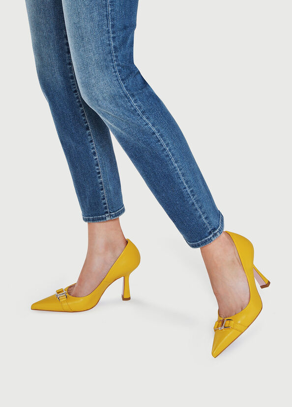 Talons Hauts Liu Jo With Jewel Logo Femme Jaune | VNW-158760