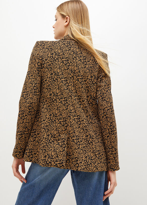 Vestes Liu Jo Animal-Print Jersey Blazer Femme Cuivre | FTY-530964