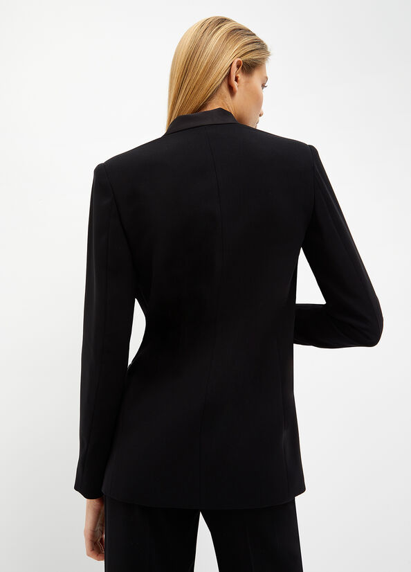 Vestes Liu Jo Crepe Blazer Femme Noir | MGJ-307216