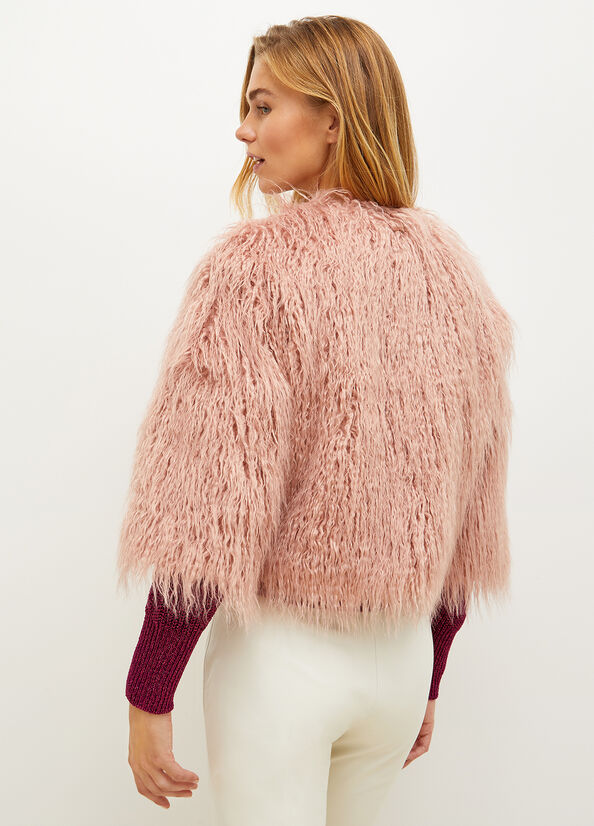 Vestes Liu Jo Faux Fur Femme Rose | TUO-582673