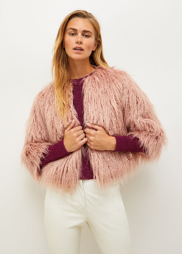 Vestes Liu Jo Faux Fur Femme Rose | TUO-582673