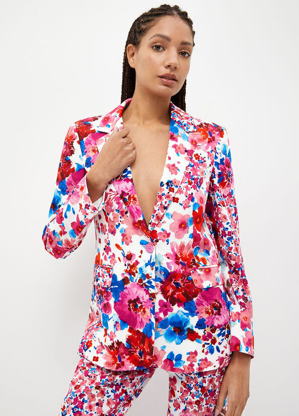 Vestes Liu Jo Floral Blazer Femme Multicolore | RPU-583697