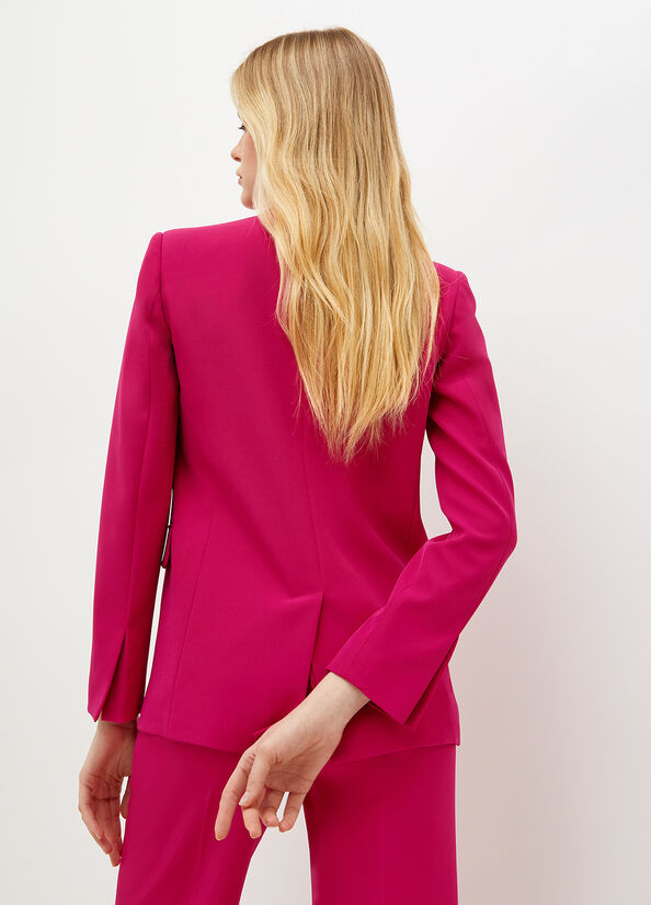 Vestes Liu Jo High-Tech Stretch Fabric Blazer Femme Fushia | BVX-567103