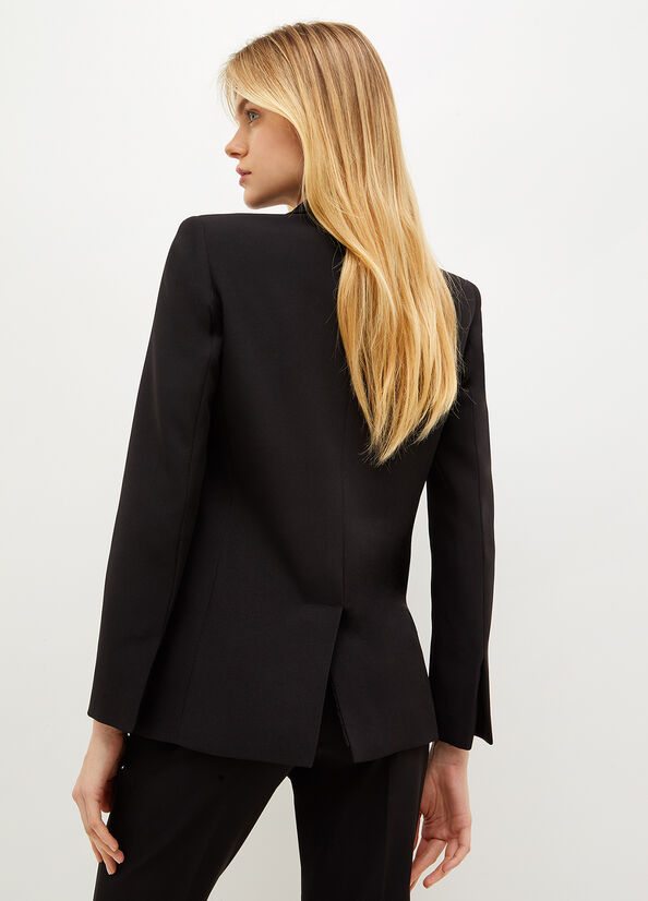 Vestes Liu Jo High-Tech Stretch Fabric Blazer Femme Noir | TNG-817409