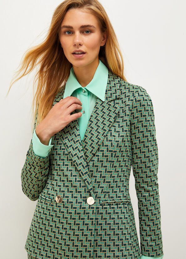 Vestes Liu Jo Lurex Jacquard Femme Vert | LHP-182904