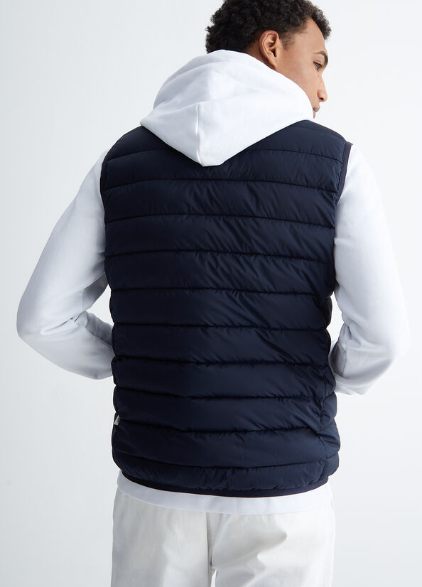 Vestes Liu Jo Rembourré Gilet For Men Homme Bleu Foncé | OCM-253681