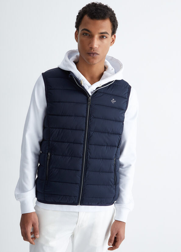 Vestes Liu Jo Rembourré Gilet For Men Homme Bleu Foncé | OCM-253681