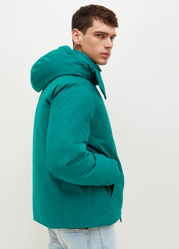 Vestes Liu Jo Rembourré With Hood Homme Turquoise | KOS-423679