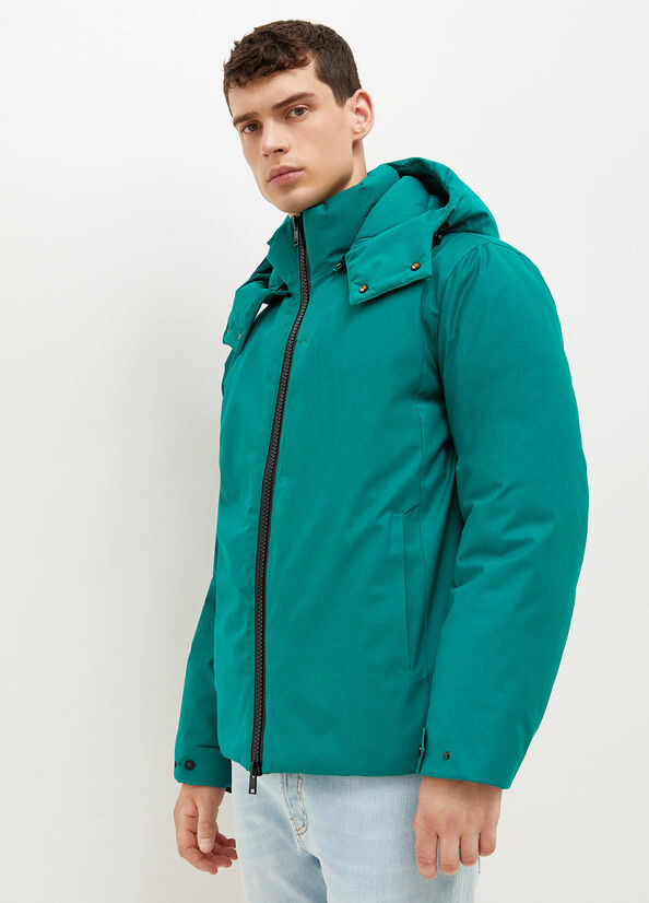 Vestes Liu Jo Rembourré With Hood Homme Turquoise | KOS-423679