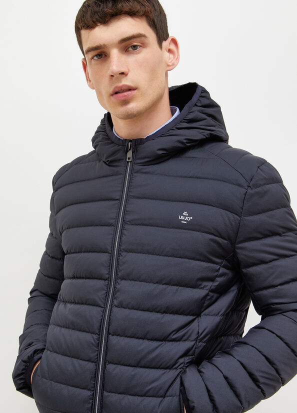 Vestes Liu Jo Rembourré With Hood Homme Bleu Foncé | MNF-652719