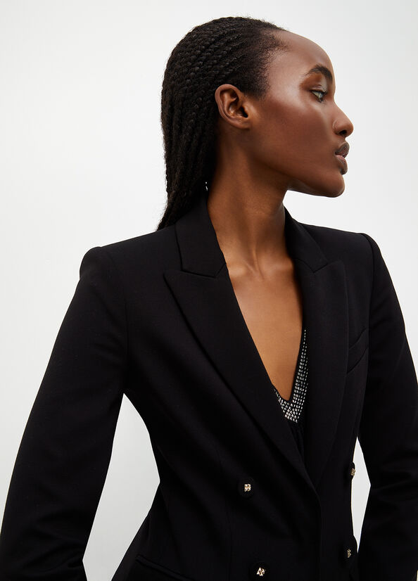 Vestes Liu Jo Stretch Blazer Femme Noir | JIQ-509213