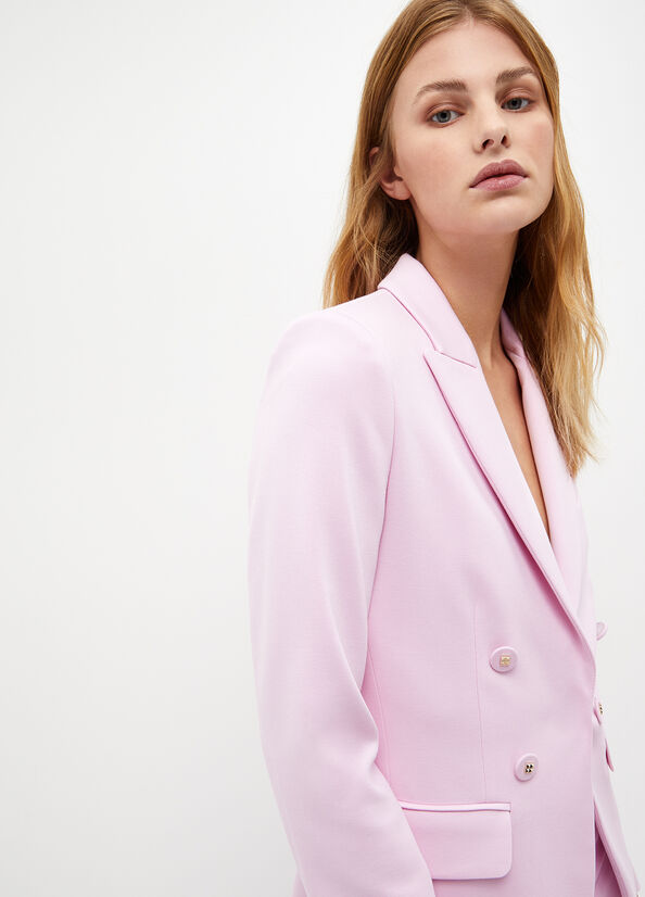 Vestes Liu Jo Stretch Blazer Femme Rose | KJD-430987