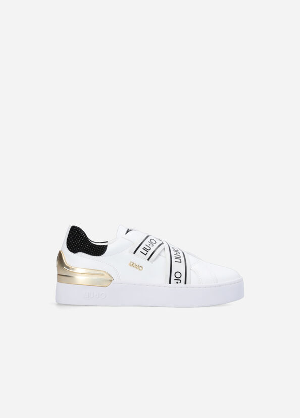 Baskets Liu Jo Slip Ons With Logo Femme Blanche | XGU-286475