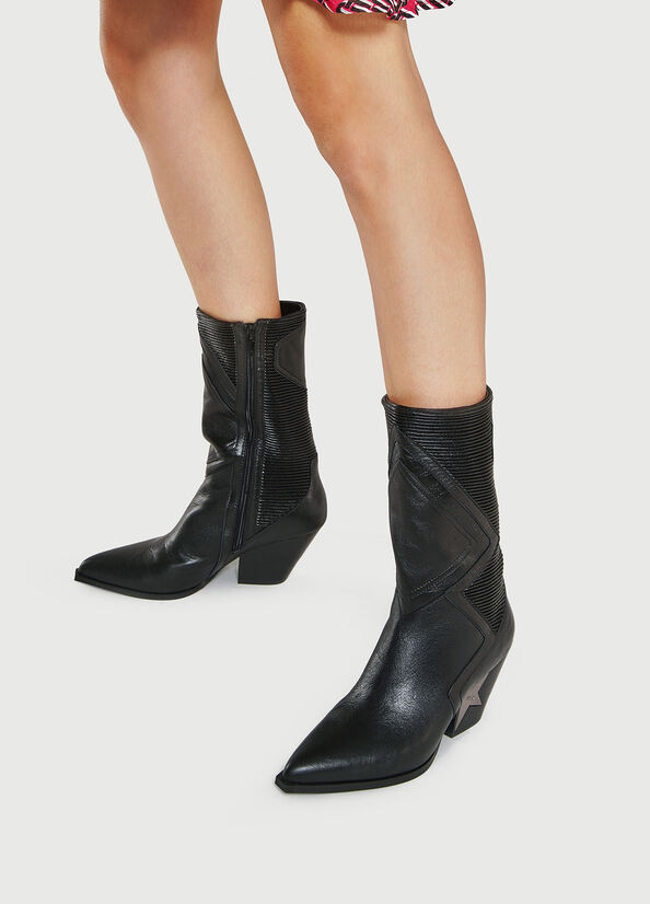 Bottines Liu Jo Texan Femme Noir | ZAH-952476