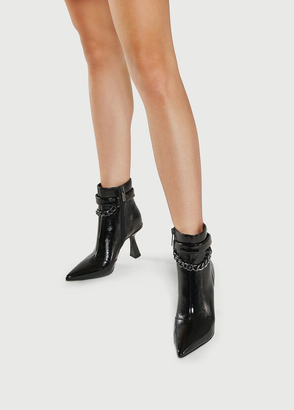 Bottines Liu Jo Vernis With Chain Femme Noir | YVD-275691