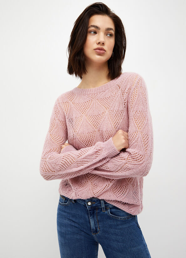 Chandails Liu Jo Alpaca Blend Femme Rose | TNF-716802