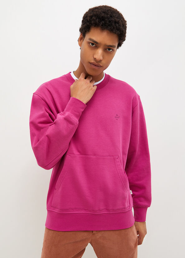 Chandails Liu Jo Crew Neck Homme Fushia | DPJ-653279