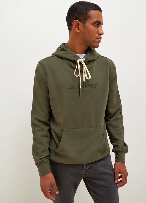 Chandails Liu Jo Logo Hoodie Homme Vert | WHT-417630