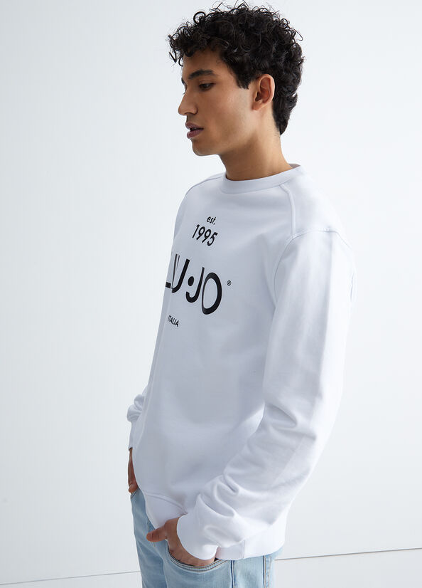 Chandails Liu Jo With Logo Homme Blanche | YSG-728659