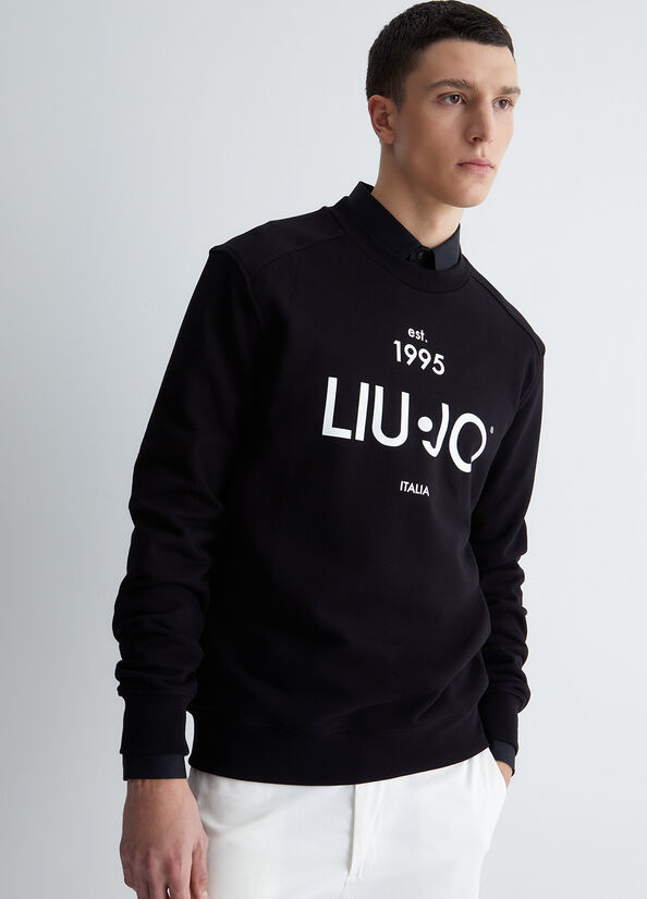 Chandails Liu Jo With Logo Homme Noir | RXK-976534