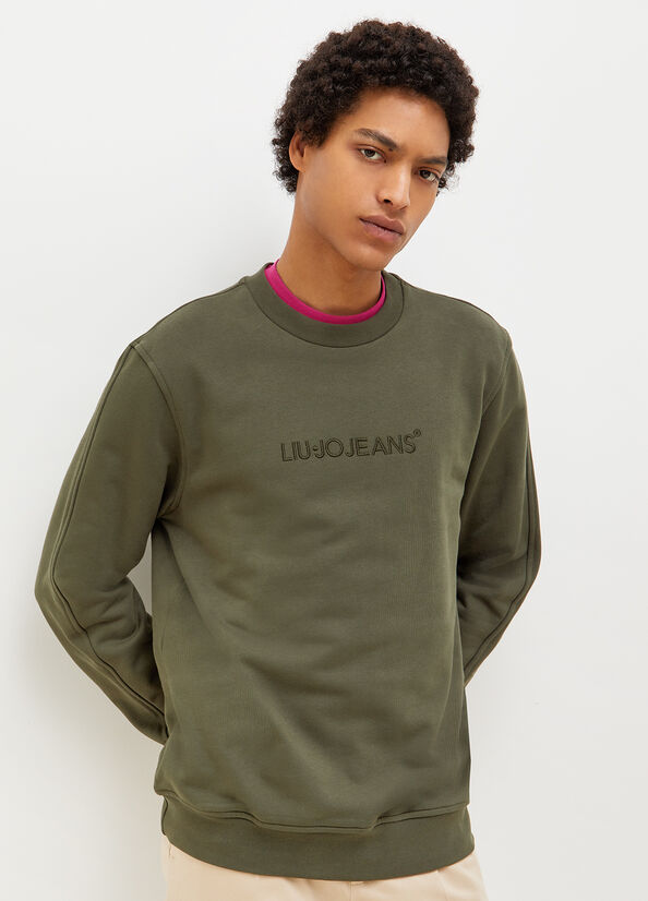 Chandails Liu Jo With Logo Homme Vert | JUB-972408